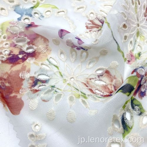 100％ポリエステル織物花柄シフォン刺繍生地